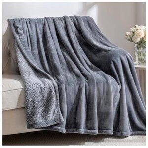 Electric Heated Blanket Full Size Flannel Sherpa 8 Heat 10 Timer Washable
